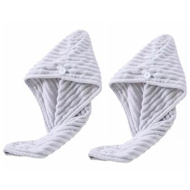 Eleutheromania Set di 2 turbanti per Capelli Asciugamano per la Testa in microfibra Pratico asciugacapelli Con fibbia, assorbente, ad asciugatura rapida, morbido e pratico (Pessimista)