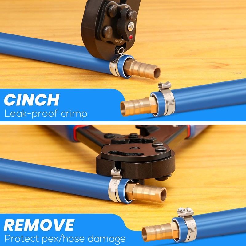 OURU 2 IN 1 Ratchet Pex Crimping Tool Pliers Cinch