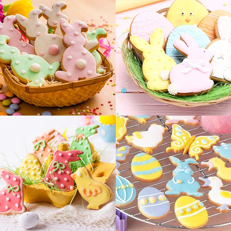 Easter Bunny Cookie Cutter, Pack of 5 Rabbit Cookie Cutters,