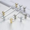 BonKuDoo Crystal Glass Drawer Pulls, 6-3/10 Inch Chrome Cabinet Pulls