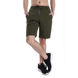Tansozer Men's Shorts with Pockets - Army Green, size: l