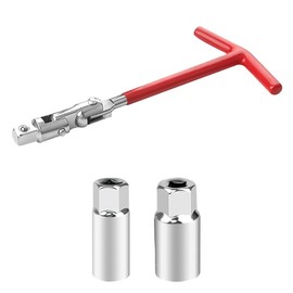 Spark Plug Socket Wrench T-Handle 5/8 Inch (16 mm) and 13/16 Inch (21 mm) Installer Tool, Universal Spark Plug Remover Tool,Suitable for Lawn Mowers, Motorcycles, Small Motor Vehicles