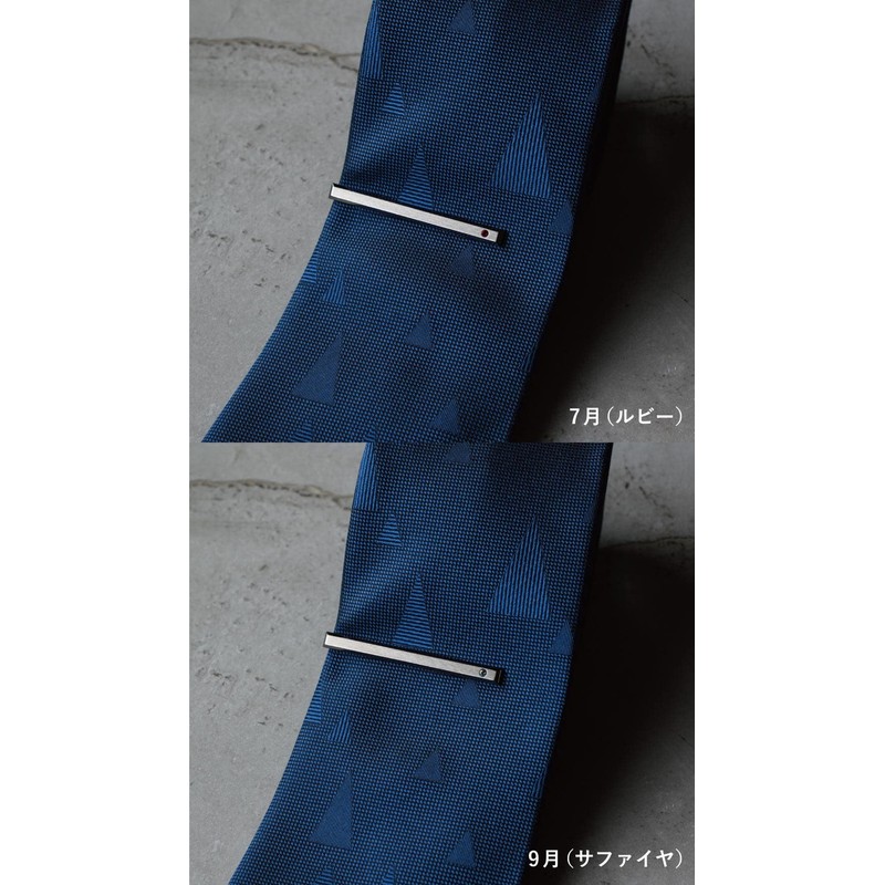 Tabarat Tps-164 Birthstone Crystal Glass Tie Clip, Men's, 4 Sides,