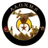 Shriner AAONMS Round Masonic Auto Emblem - [Black & Gold][3''