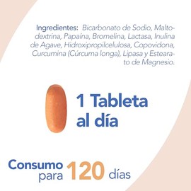 Enzimas Digestivas Prebioticos Papaina Inulina Prebiotica Apoyo Digestivo Natural Mejora Digestion Absorcion Nutrientes 120 Tabletas 200