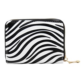 Animal Zebra Print Wallet for Women Small RFID Blocking Wallet for Women Slim Wallet Purse Pouch for Womens Credit Card Holder Wallet for Women Animal Zebra Card Wallet Zipper Pocket Wallet for Women
