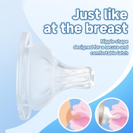 4 Pack Bottle Nipples Compatible with Mam Bottle, Soft Silicone Nipples for Bottle, Fit for MAM Bottles, Fast Flow, 6+ Months