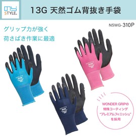 Uniworld NSWG-310P Natural Rubber Back Sewn Gloves, Navy, S