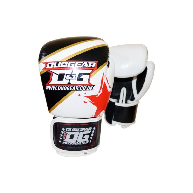 10oz WHITE 'S and S' LEATHER MUAY THAI KICKBOXING BOXING