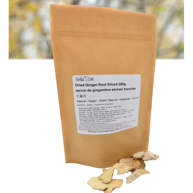 Herbal Cure - Ginger Root Sliced 200g - 广西干姜片100% Dried