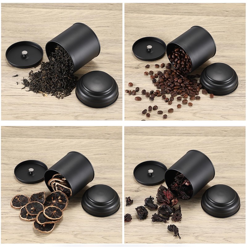 JUXYES 6 Pack Tea Tins Canister with Airtight Double Lids,