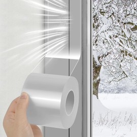 vsshe Transparent Joint Sealing Tape, Waterproof, Doors, Windows, Door Sealing Strips, White Transparent Sealing Tape, for Doors and Windows & Glass Joints, 70 mm x 10 m