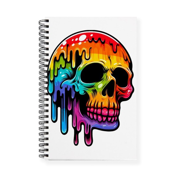 CafePress Vibrant Multicolor Skull Spiral Bound Journal Notebook, Personal Diary,