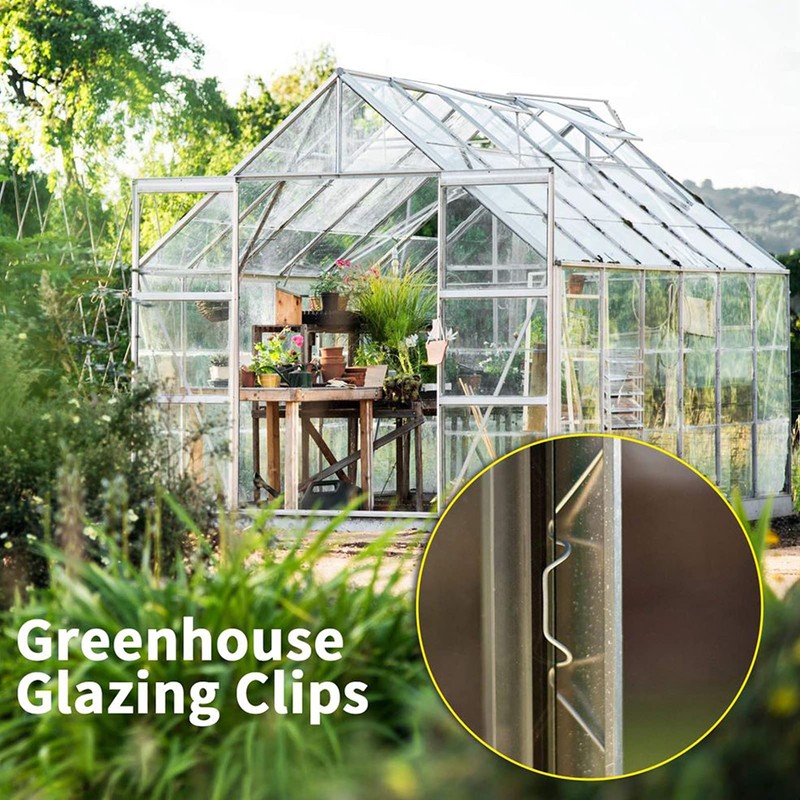 Xionghonglong Greenhouse Clamps Pack of 50 Stainless Steel Rustproof Silver