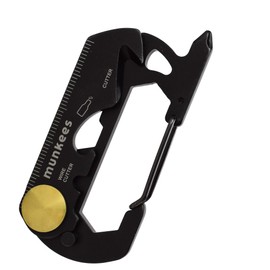 munkees Multi-Tool 13-in-1 Black Line IV, Multifunktionswerkzeug, Karabiner, Flaschenöffner, Edelstahl 2534