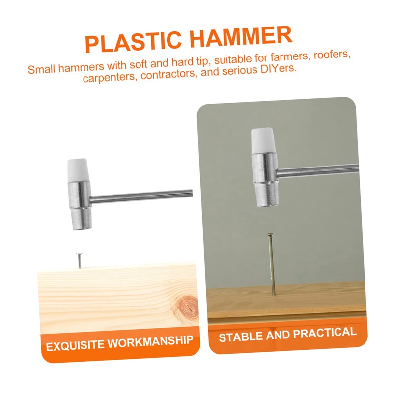 jojofuny 4pcs Metal Mini Multifunction Hammer Soft Hard Mallets for