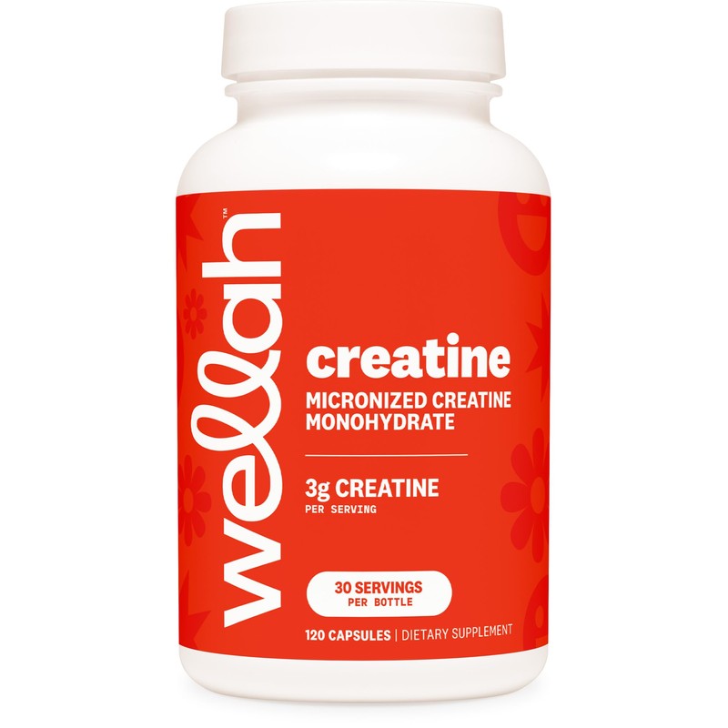Wellah Cápsulas de monohidrato de creatina (3000 mg) 120 cápsulas