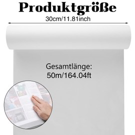 50 m x 30 cm Tracing Paper Roll, Sketch Roll 26 g/m² Tissue Paper Painting Paper Roll Sewing Pattern Paper Architect Paper Roll for Drawing Sketching Packaging Christmas Gifts