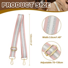 PATIKIL Purse Strap, Wide Shoulder Strap Adjustable Crossbody Bag Straps Universal Replacement Shoulder Bag Belt for Women's Handbags Canvas Guitar Bag Backpack, Dark Pink