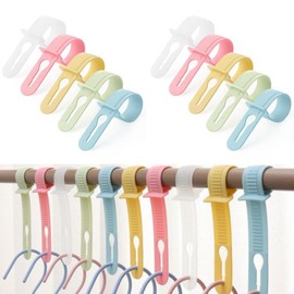 Stoooduo Hanger Stopper Set of 10 5 Colors Clothes Drying Hanger Holder Anti-Wind Windproof Clothespins Adjustable Fixing Hooks Laundry Hangers for Indoor and Outdoor Use