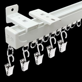 Room Divider Curtain Rods Track Ceiling Curtain Track or Wall 18 FT with Clips Heavy-Duty Curtain Tracks White Suitable for Living Room Bedroom Bathroom