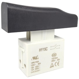 HY15C Push Button Switch（1-Pack） 12A 250V / 18A 125V IP54 Waterproof - Compatible with KEDU HY15C, Lawn Mowers & Outdoor Power Tools - Fixes Start/Stop Failures