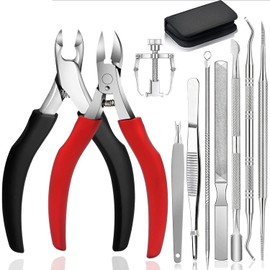 Professional Nail Scissors Toenail Set, Robust Professional Nail Clippers, Nail Clippers, 10 Pieces, Stainless Steel Toenail Clippers, Repair for Thick and Ingrown Toenails