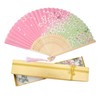 Boshiho Japanese-Style Folding Fan, Stylish, Pure Silk, Dance, Floral Pattern,
