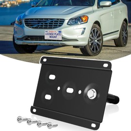 License Plate Holder Front License Plate Bracket No Drill Tow Hook Mount Anti-Theft License Plate Frame Compatible with Volvo XC90 2015-2023, XC40 2019-2023