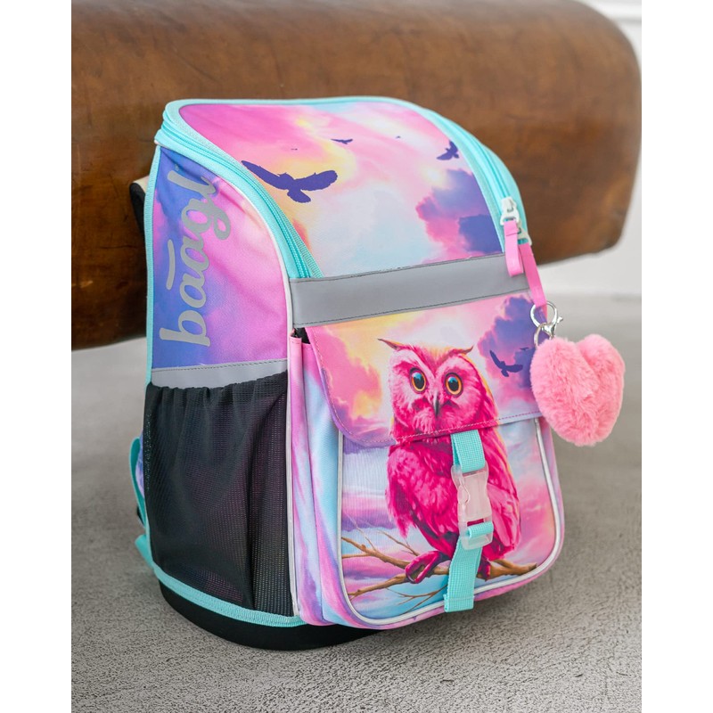 Baagl Girls' School Bag for 1st Class - Ergonomic School