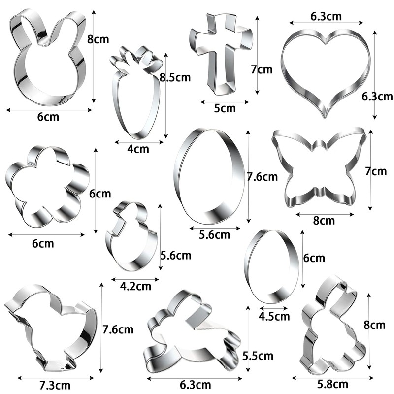 CLHXWU Easter cookie cutter, 12 pieces cookie cutters, Easter, egg,