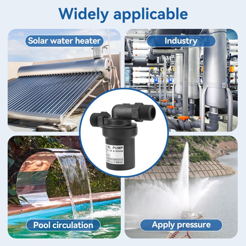 12V DC Brushless Pump, 10W Solar Water Pump Hot Water