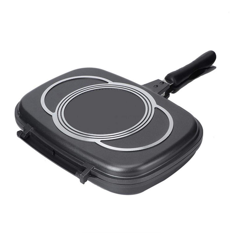 Double Sided Frying Pan, Kitchen Portable Non Stick Baking Pancake