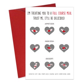 JUESMOS Valentines Day Cards for Her Him Funny Scratch off Valentines Cards Naughty Gifts Anniversary Cards for Boyfriend Girlfriend Husband Wife Women Men Birthday Greeting Cards with Envelope