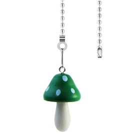 Hyamass Ceiling Fan Pull Chain Extender with Mushroom Ornament – 12Inch Adjustable Fan Chain Pulls & Ball Connector, Rustproof Zinc Alloy for Indoor/Outdoor Light Fixtures (Green)