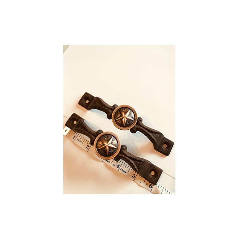 Generic BigTexas Set of 2 Rustic Cast Iron Western Star