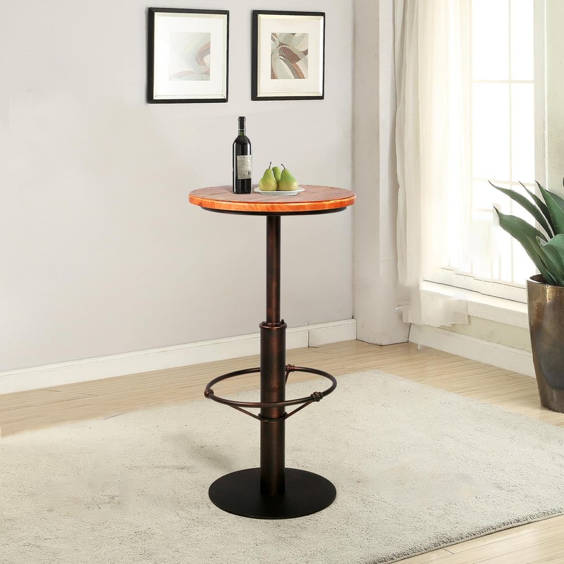 BOKKOLIK Industrial High Pub Table 42" Vintage Bar Dinner Table