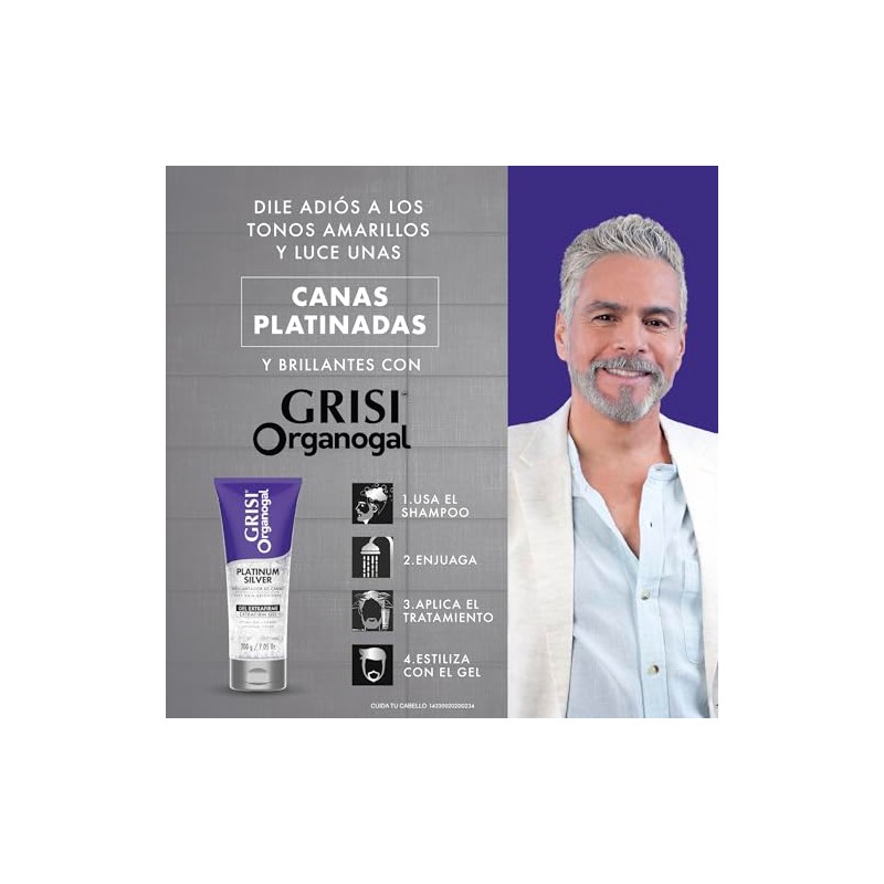 Organogal Grisi, Gel Extra Firme, Silver, 200 ml