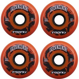 TronX Outdoor Asphalt Pavement 85A Inline Roller Hockey Wheels 4 Pack | 59mm, 68mm, 72mm, 76mm, 80mm Sizes Hi-Lo (59mm)