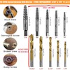 14Pcs Screw Extractor and Left Hand Drill Bits Set, Easy