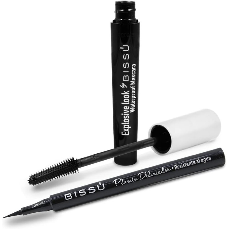 Bissú Máscara de Pestañas Waterproof y Plumín Delineador Negro