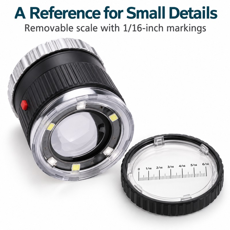 30X Pocket Magnifier – LED & UV Loupe with Adjustable