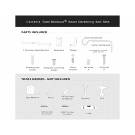 Cambria® Total Blackout Clip Rings for Curtains, Heavy Duty Premium Curtain Clip Rings for Room Darkening Blackout Curtains, Set of 7, 1 1/4", Warm Gold