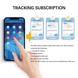 Winnes 4G Mini GPS Tracker 1500mAh Magnet GPS Tracker Auto Mit SIM-Karte Kostenloser App Klein GPS Tracker Globales Echtzeit-Tracking Kinder Geldbörse Koffer Autos