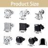 10 Pairs Men's Square Diamond Stud Earrings Silver Black Cubic