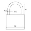 WAKI TWE Long Cylinder Lock 1.2 x 1.2 inches (30