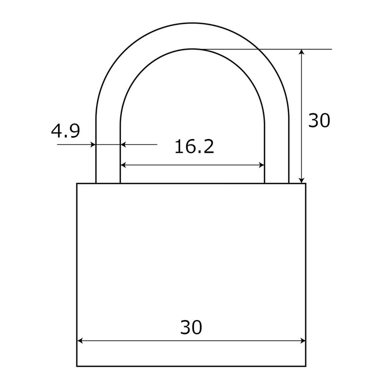 WAKI TWE Long Cylinder Lock 1.2 x 1.2 inches (30