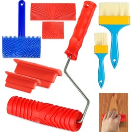 GSCIT Club 8PCS Wood Grain Tool, Natural Woodgrain Maker for Decorative Painting Premium Wood Graining Brushes Set Enhance DIY Projects