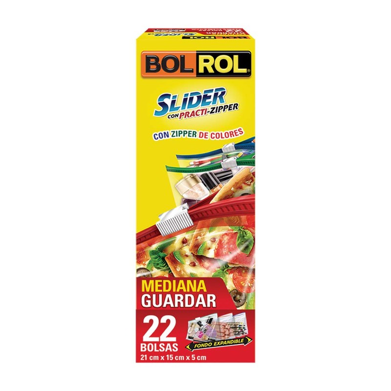 Bol Rol Bolsas Herméticas Guardar, color Transparente, Mediano, 21 x