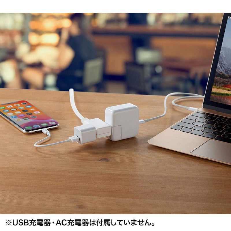 Sanwa Supply TAP-M602W Micro Tap 2-gang 0.2m Folding Swing Plug